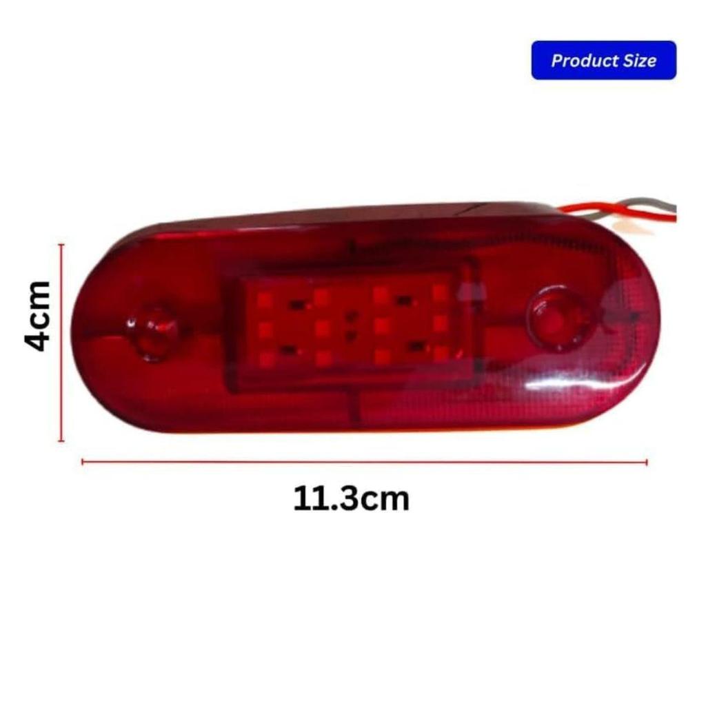 8PCS Red LED Running Board Side Marker Clearance Lights 12V for Truck Trailer RV Bus Boat | Waterproof Flat Base