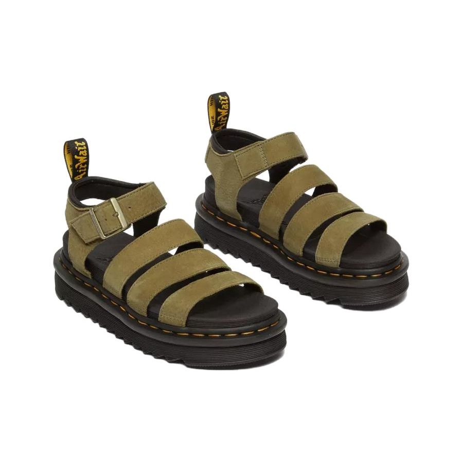 Dr. Martens Leather Fashion Versatile Beach Sandals Women sandals Green 31735357