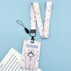 Fashion Flower Women Card Protector Cover Case Card Holder Neck Strap with Lanyard Badge Holder Work ID Card Bus ID Card Holder