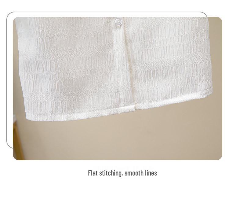 Girls' Short-Sleeve Summer Chiffon Shirt 2024 - White