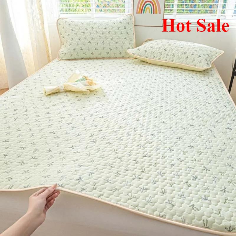 Ice silk mat cool mattress protective cover 3-piece set machine washable cool air conditioner seat
