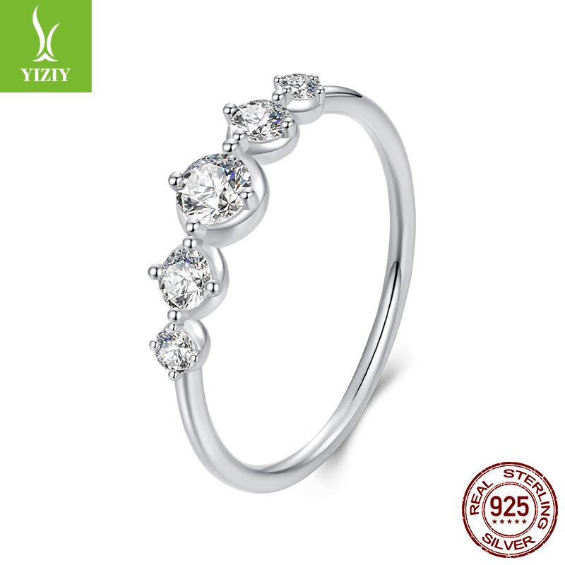 

Delicate Platinum Plated Ring S925 Sterling Silver Wireless Symbol Ring Jewelry No. 8