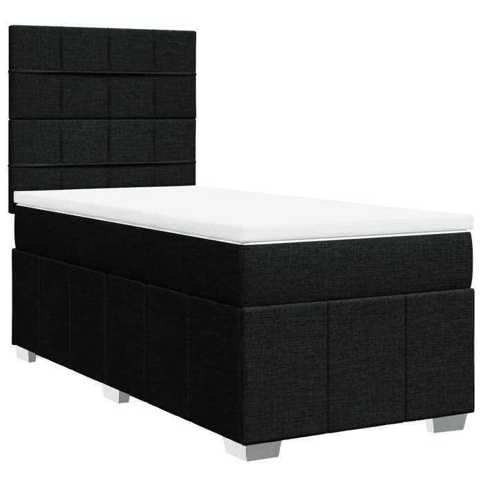 VidaXL Sommier à lattes de lit et matelas Noir 80x200 cm Tissu 3291497