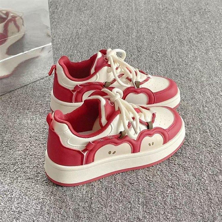 Versatile Campus Style Casual Board Shoes Women's Autumn New Trend Platform White Shoes Bread Shoes