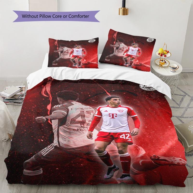 Soccer Player 42 Portrait Print 3 Pieces Duvet Cover Set Football Fan Bedding Set Bedroom Home Decor Without Pillow Core Comforter