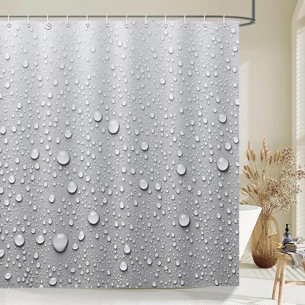 

Gray Gradient Art Water Droplets Shower Curtain Print Modern Nordic Minimalist Polyster Home Decor Bathroom Curtain With Hooks W60H190(CM)-1 Pcs