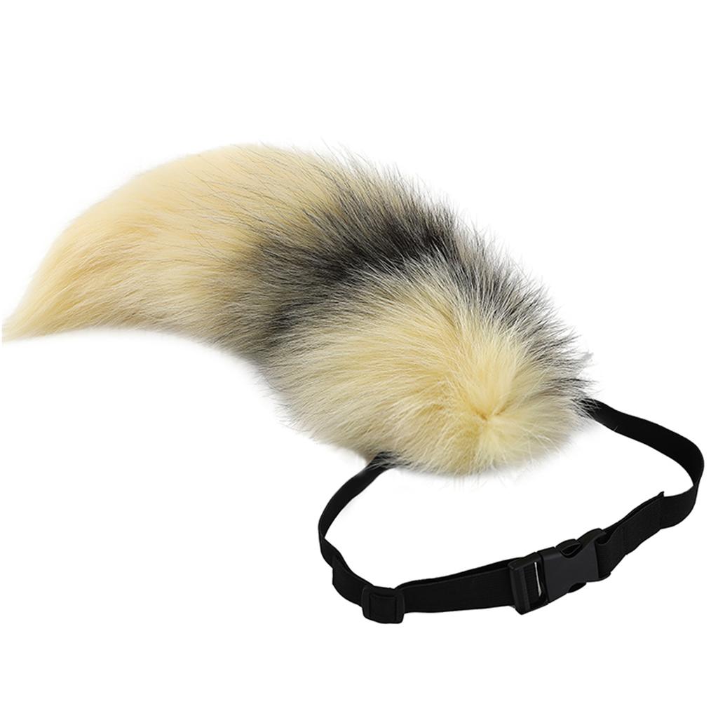 Soft Long Tail Foxes Tail Adjustable Belt Foxes Costume Tail Handmade Animal Tail Decorations for Halloween Party
