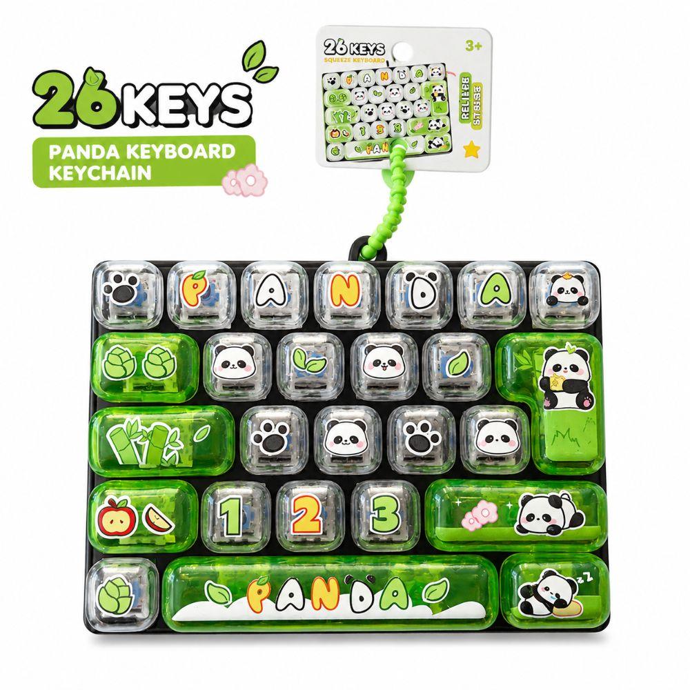 Llavero de Teclado de Dibujos Animados para Alivio del Estrés Llavero de Teclado con Estampado de Panda Para Adultos, Adolescentes, Niños