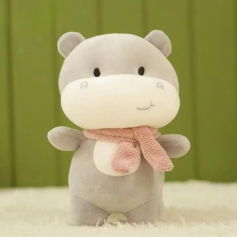 

Newest Pig Lion Dinosaur Hippopotamus Doll Kawaii Stuffed Plush Toy Figure Cartoon Anime Cute Kids Birthday Holiday Gift Doll 23cm серый