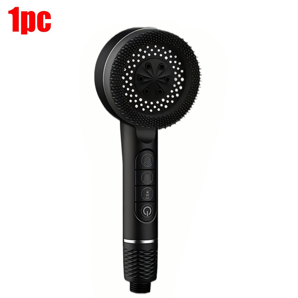 4 Modes Massage Brush Shower Head Large Flow High Pressure Water Saving Handheld Showerhead One-Key Stop Water Shower Nozzle