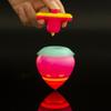Cartoon Luminous Strawberry Catapult Gyro Rotating Outdoor Light Children's Flash Toy