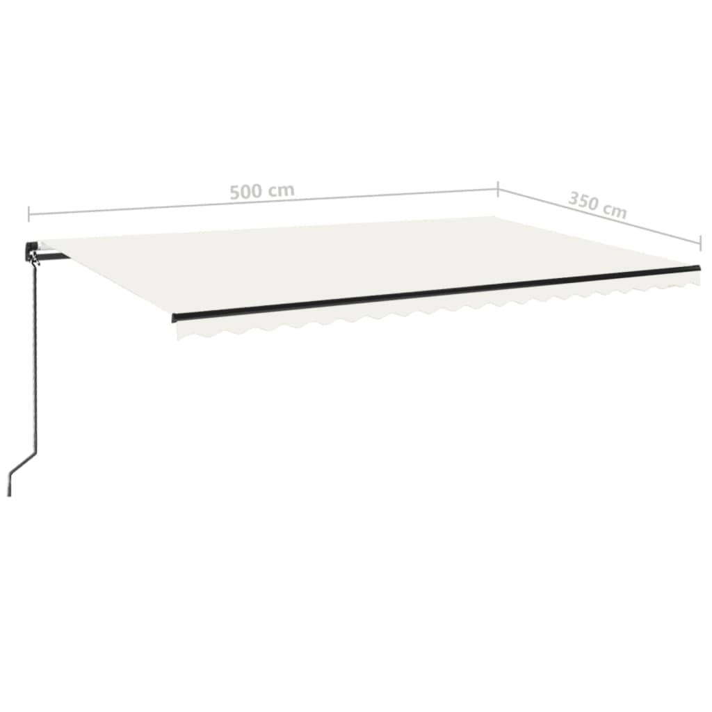 Manual Retractable Awning 500x350 Cm Cream
