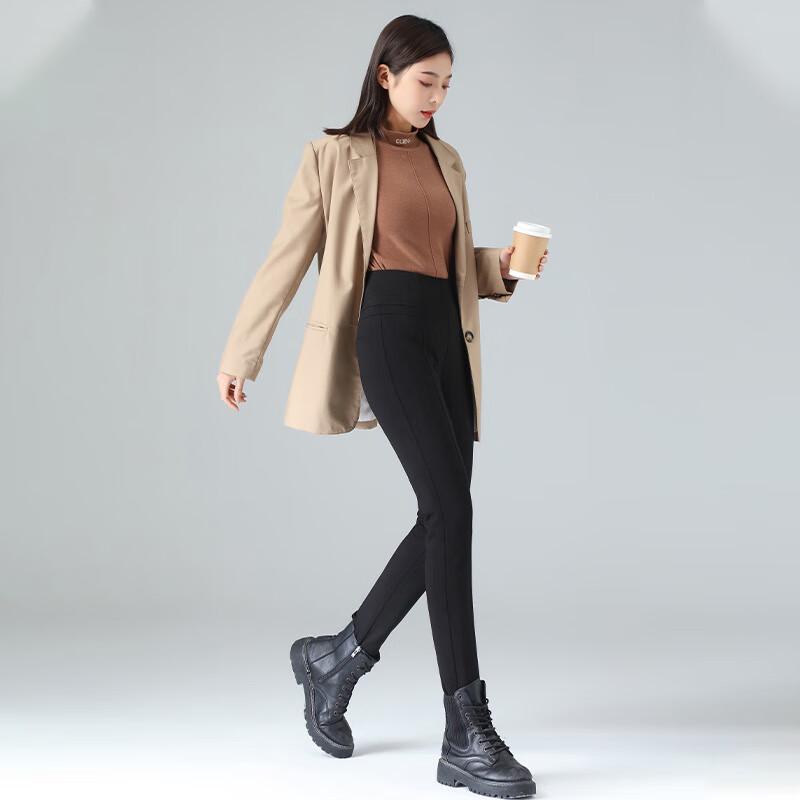 CIMALP Women's High-Waist Slimming Warm Casual Pants