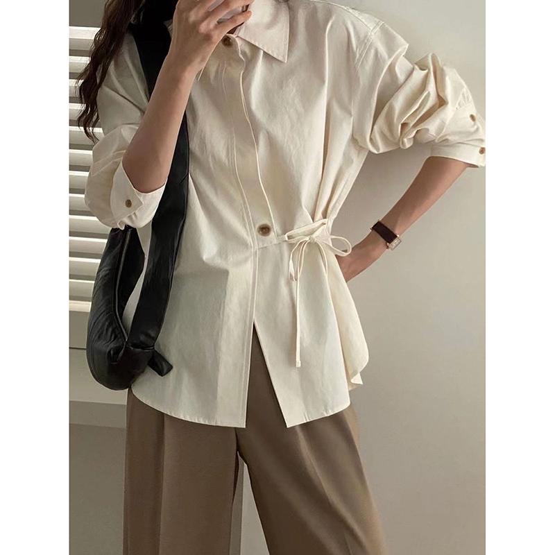 Spring Women's Casual Elegant Lace Print Blouse Polyester Spandex Floral Print Long Sleeve Round Neck Regular Sleeve Shirt