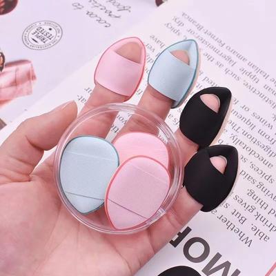 3 buc Puf Cosmetic Profesional de Mărime Mini Puf pentru Detalii Fond de Ten Corector Set Puf pentru Degete Burete de Machiaj Instrument de Frumusețe