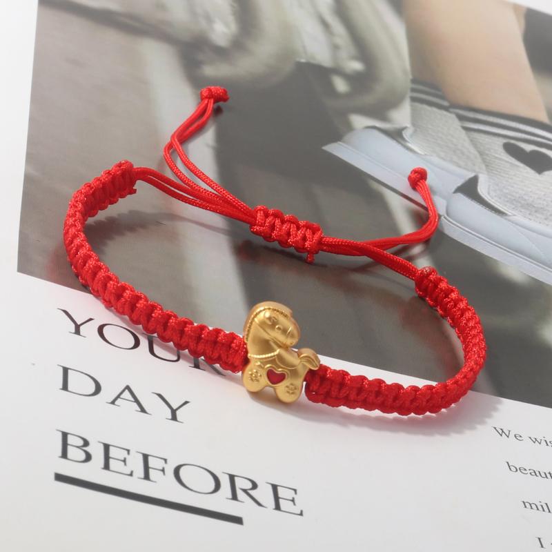 2026 New Year Zodiac Horse Bracelet Cartoon Lucky Horse Red String Woven Bracelet Couple Friend New Year Blessing Gift