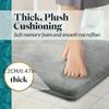 Solid Color Thickened Flannel Bathroom Absorbent Cushion Furry Toilet Shower Room Non-slip Floor Mat Entrance Mat