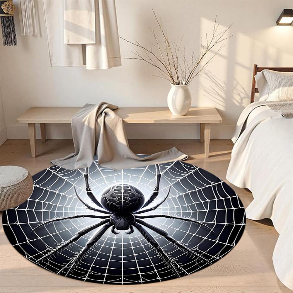 Spider Round Carpet Suitable for Outdoor Decorate room Dormitory Study room Anti-slip Round Rug Anime Office Decor Spiritual Gift
