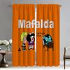 Mafaldas Kitchen Curtains for Living Room Partition Window Curtain Shades Home Interior Curtains 2 Pieces Halloween Decoration