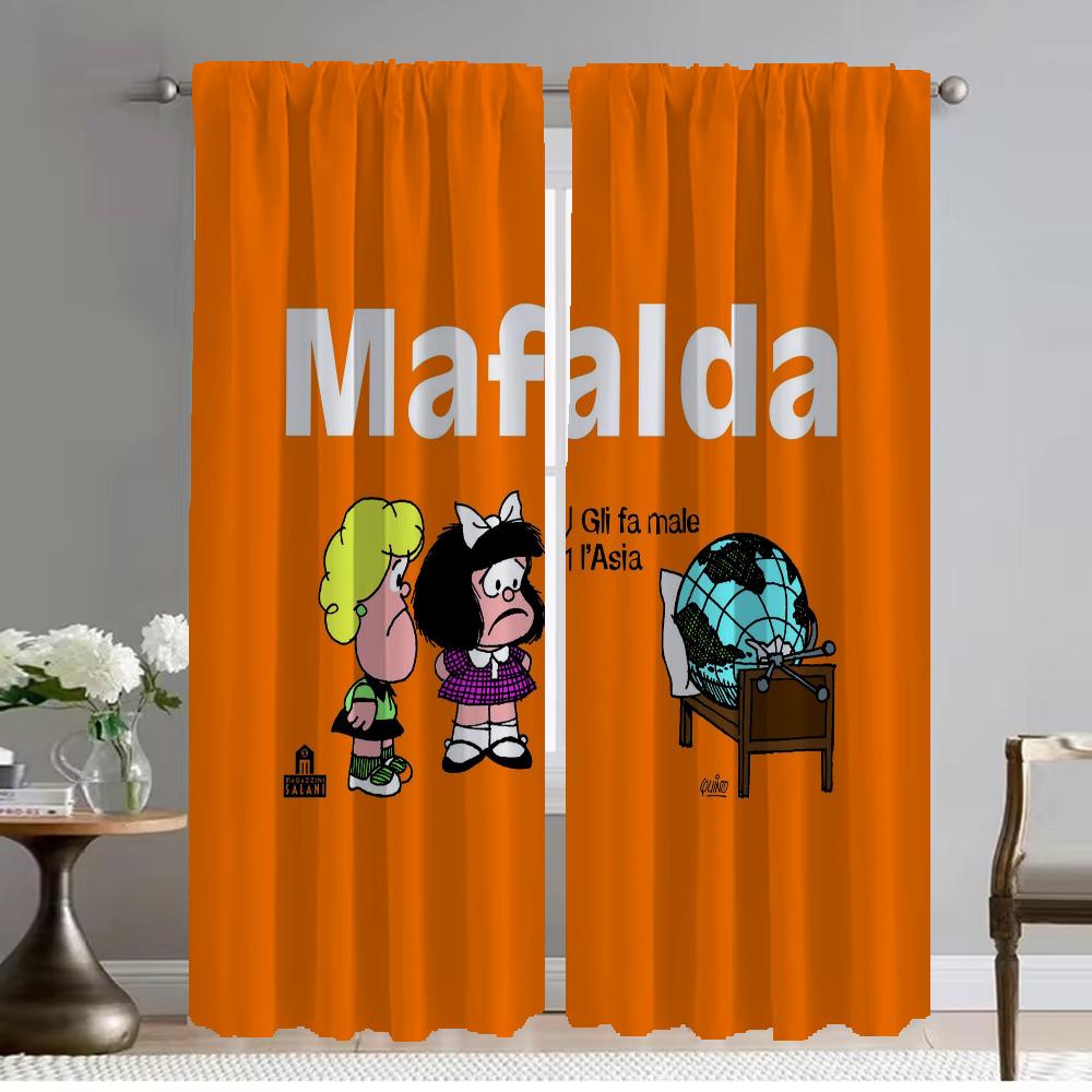 Mafaldas Kitchen Curtains for Living Room Partition Window Curtain Shades Home Interior Curtains 2 Pieces Halloween Decoration