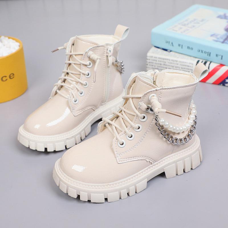 Girls Boots Winter, Kids Martin Boots Little Girls Baby Leather Boots