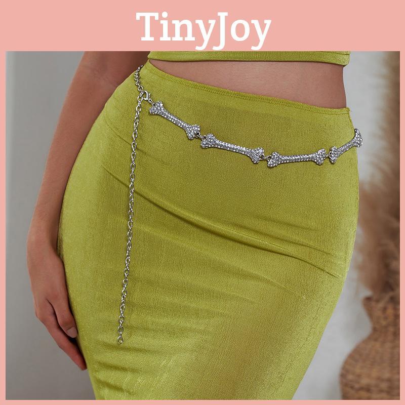 Womens Metal Bone Design Waist Chain With Rhinestone Decoration For Summer Fashion Accessories