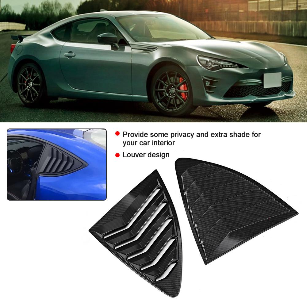 2pcs Rear Window Louvers Spoiler Carbon Fibre Texture Fit for Subaru BRZ 2013 2019