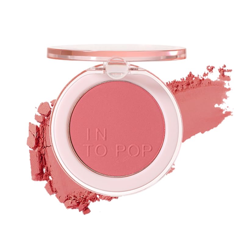 

INTOPOP Cheek, Single Color Type, Silky Microparticles, Soft and Adhering, Natural Color, Suitable for All Skin Tones, Creates a Translucent Look,