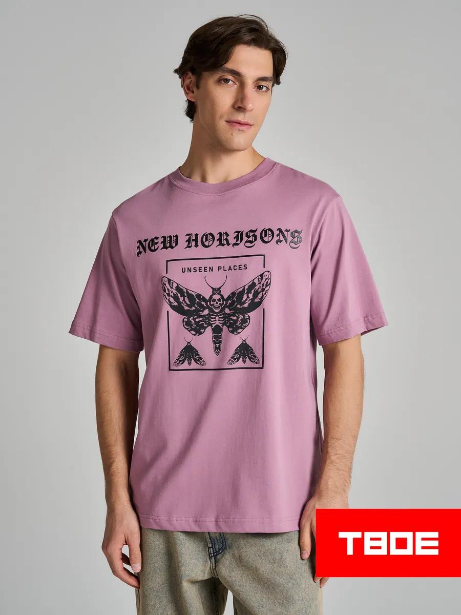 Oversized t-shirt with butterfly print 2XL