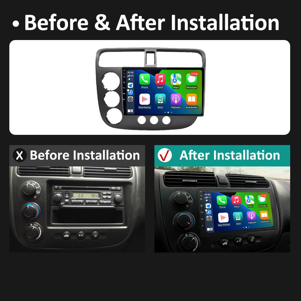 DSP Stereo GPS Navigation For Honda Civic 2000 2001 2002 2003 2004 2005 2006 Multimedia Player Android 14 Touch Screen Head Unit