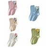 5Pairs Sweet Tulip Flower Socks Thin Socks for Women Soft Mid Tube Socks  Girl