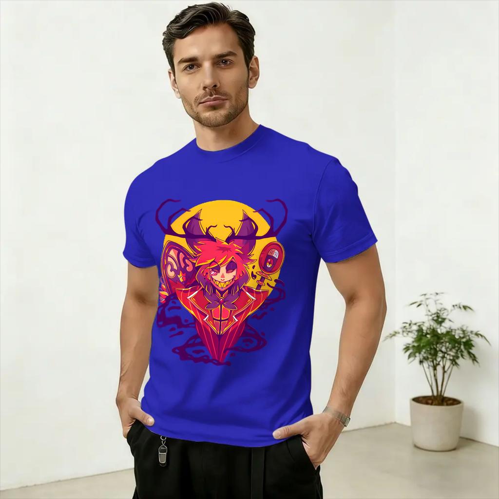 Hazbins Hoteling Vox Unisexs T Shirts Novelty Tee Shirt Short Sleeve Crewneck TShirt Cotton New Arrival Clothing