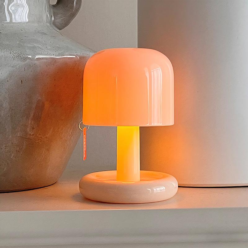 Mini Mushroom Night Light,Rechargeable LED Sunset Projection Lamp,Romantic Desktop Nightlight,Home Decor,Bedroom,Nursery,Gift