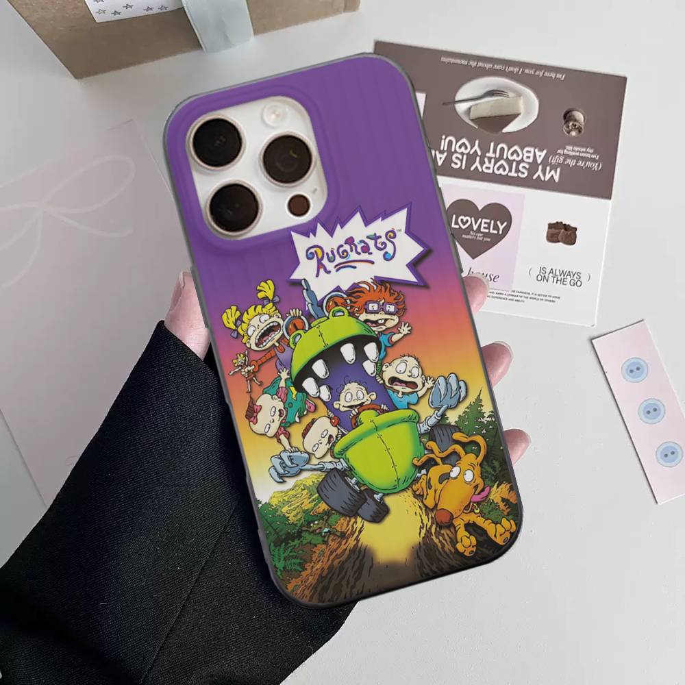 Cartoon Funny R-Rugrats For IPhone 17 16 15 14 13 12 11 Pro Max Plus Pro Corrugated Shockproof Matte Phone Cover