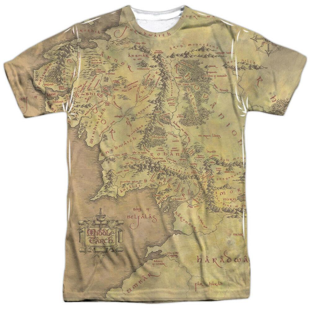

The Lord Of The Rings Middle Earth Map Sublimation Licensed Adult Unisex T-Shirt
