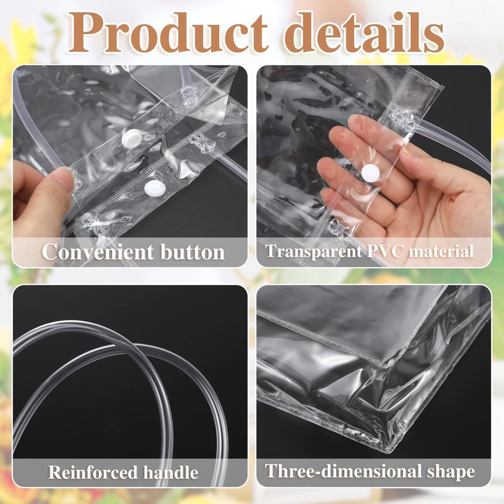 15PCS Transparent PVC Handbag Gift Bag Wedding Candy Companion Gift Bag Plastic Bag, Packaging Bag Gift Bag