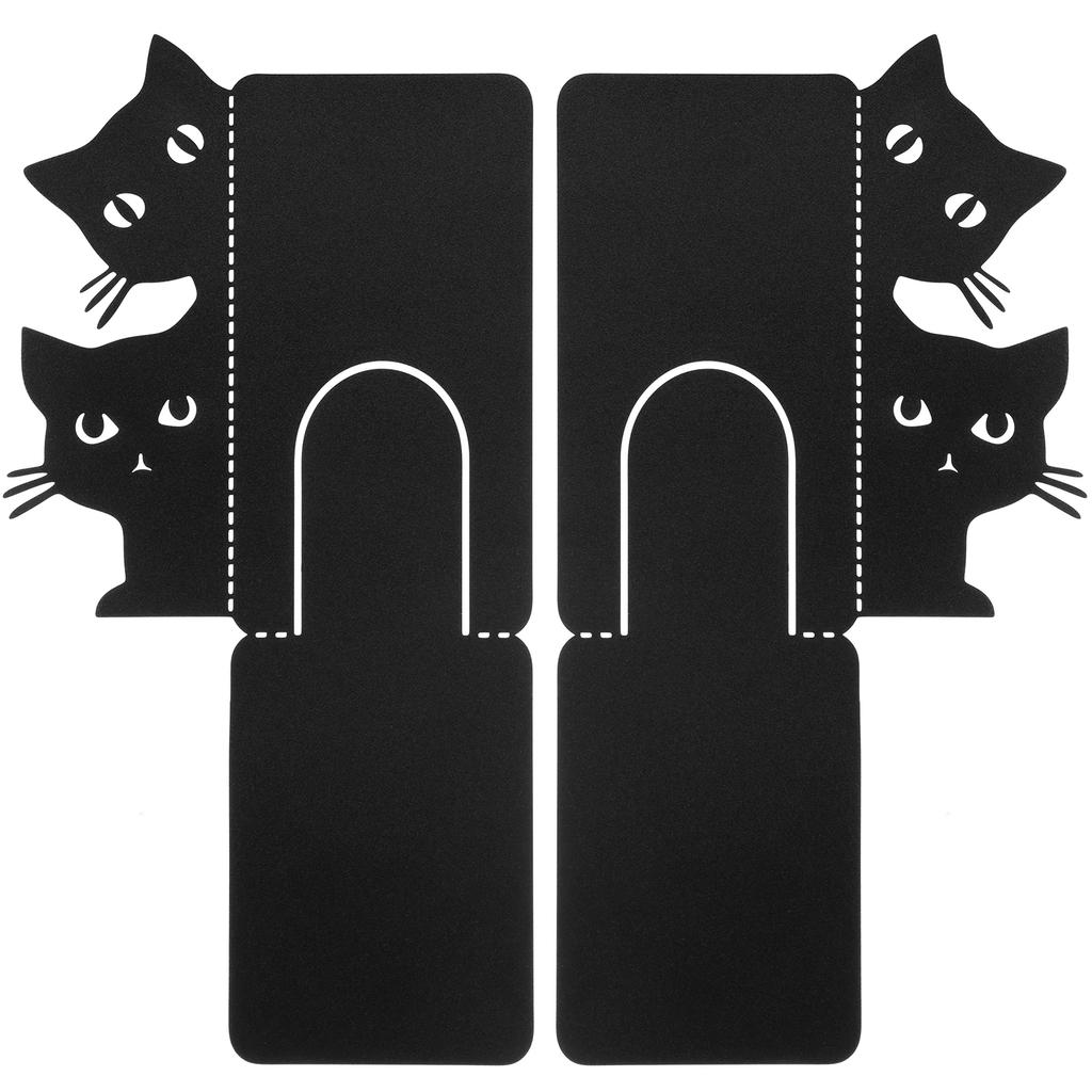 1 Pairs Peeping Cat Metal Bookend Cute Cat Decorative Desktop Book Stopper for Home Office Study Room Bookshelf Cat Lover Gifts