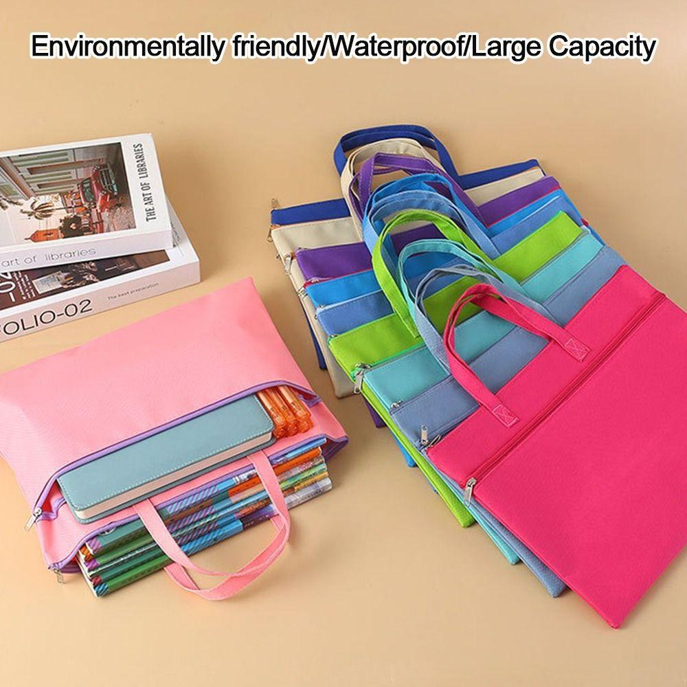 Zipper File Bag Large Capacity File Folder Stationery Dustproof A4 Envelope Folder  School Office
