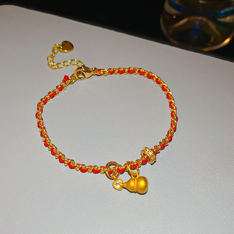 18k Gold Plated Zircon Oval Buckle Bracelet - European & American Retro Luxury Jewelry