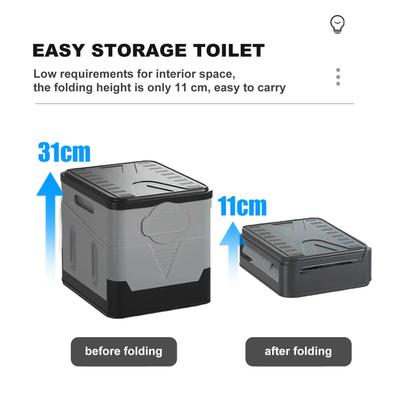 Outdoor Emergency Toilet for Camping Hygiene & Sanitation Portable Foldable Potty for Car Travel Hiking Fishing Long Trips