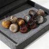 Elegant Cat Eye Earrings: French Retro Maillard Autumn/Winter Collection, Simple Large Round Design, Versatile High-End Jewelry.