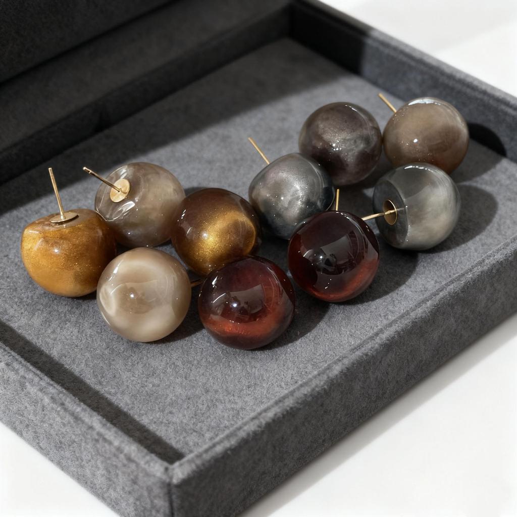 Elegant Cat Eye Earrings: French Retro Maillard Autumn/Winter Collection, Simple Large Round Design, Versatile High-End Jewelry.
