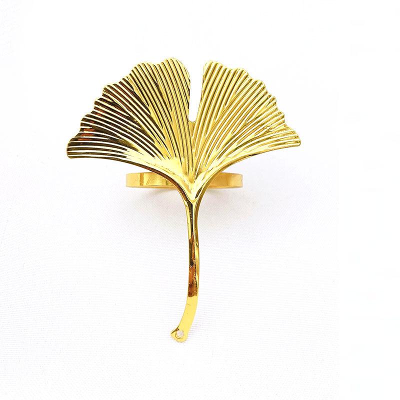 6 Teile/los Ginkgo Blatt Serviettenring Metall Serviettenknopf Hotel Tuch Serviettenring Tischdekoration