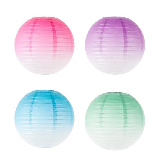 Paper Lantern Gradient Color Summer Party Wedding Lantern Decorative Light Indoor Outdoor Festive Atmosphere Decor