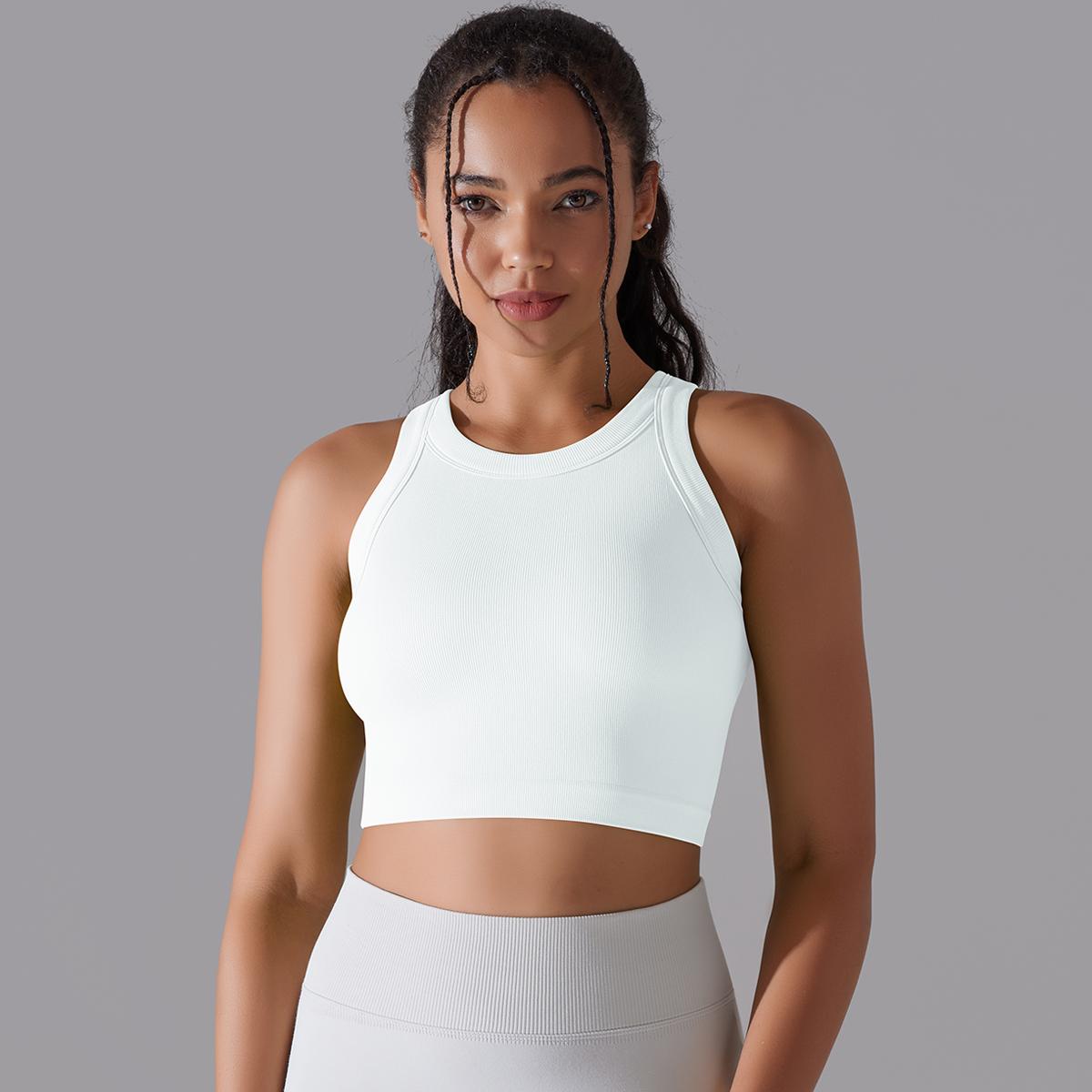 

Auroth женский дышащий жилет для йоги, вязаное спортивное нижнее белье для фитнеса, быстросохнущий жилет для тренировок XS/S белый