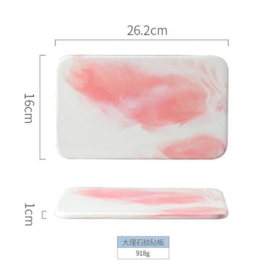 New Marble Cutting Board Dinner Plates Ceramic Tray Golden Border Plate Dinner Set Plates and Dishes Kitchen Utensils Porcelain