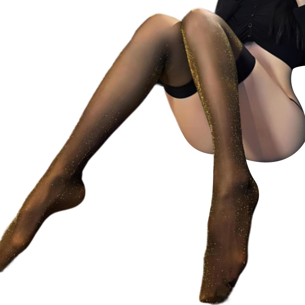 Sparkly Thigh High Stockings Shines Silk Stockings Metallic Shimmer Over the Knee Socks for Women Girls Clubwears