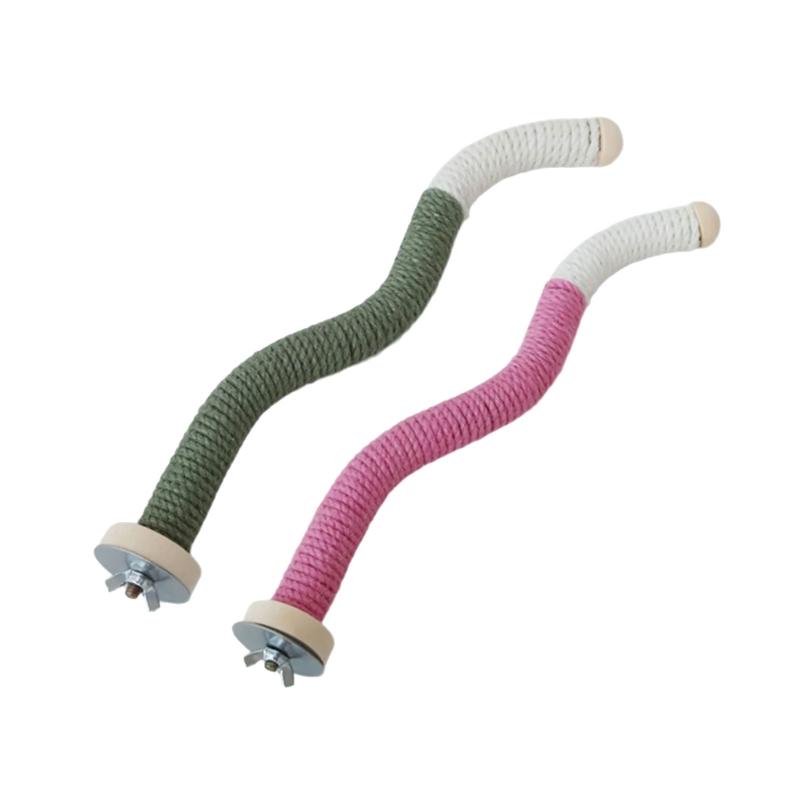 2er-Pack Papageien Sitzstangen Krallen Schleifen Flexibler Haustier Vogel Sitzstock für Nymphensittiche, Kakadus, Loris, Aras