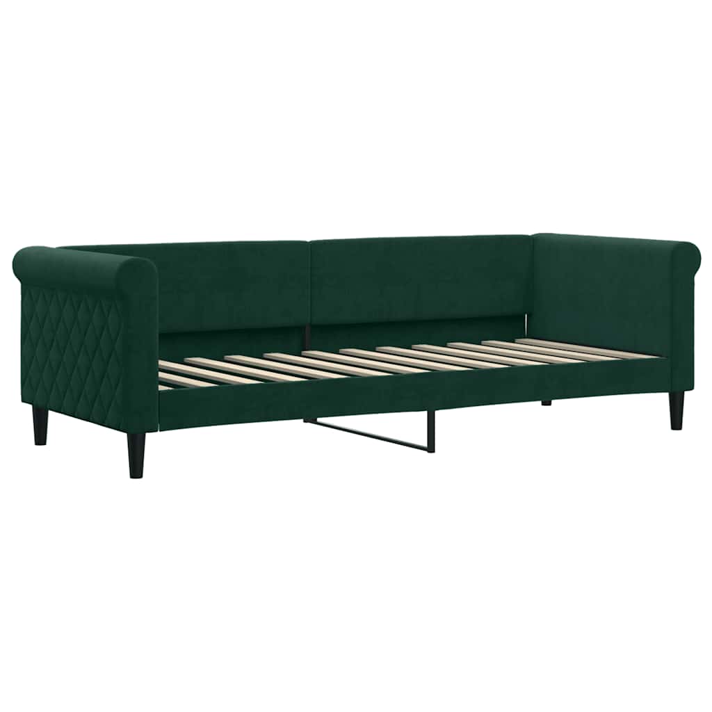 Extendable Daybed with Mattresses Dark Green 80x200 Cm Velvet