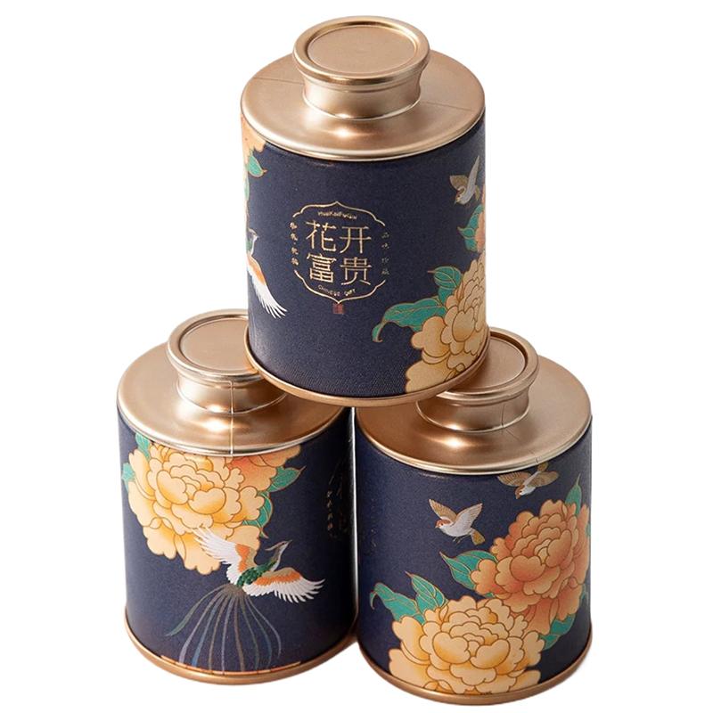 Solid Mini Empty Tea Tin Can Household Green Black Tea Sealed Jar Portable Travel Small Tea Packaging Box Mini Sealed Paper Ca